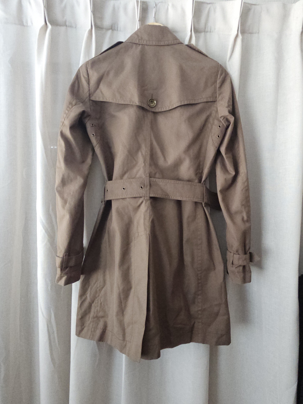 Burberry Green Cotton Trench Coat – Size UK 6 / US 4 - Picture 9 of 15